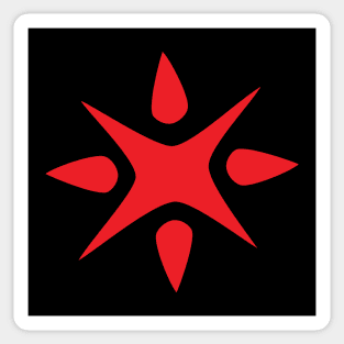 Large Geometric abstract starburst in red Sticker